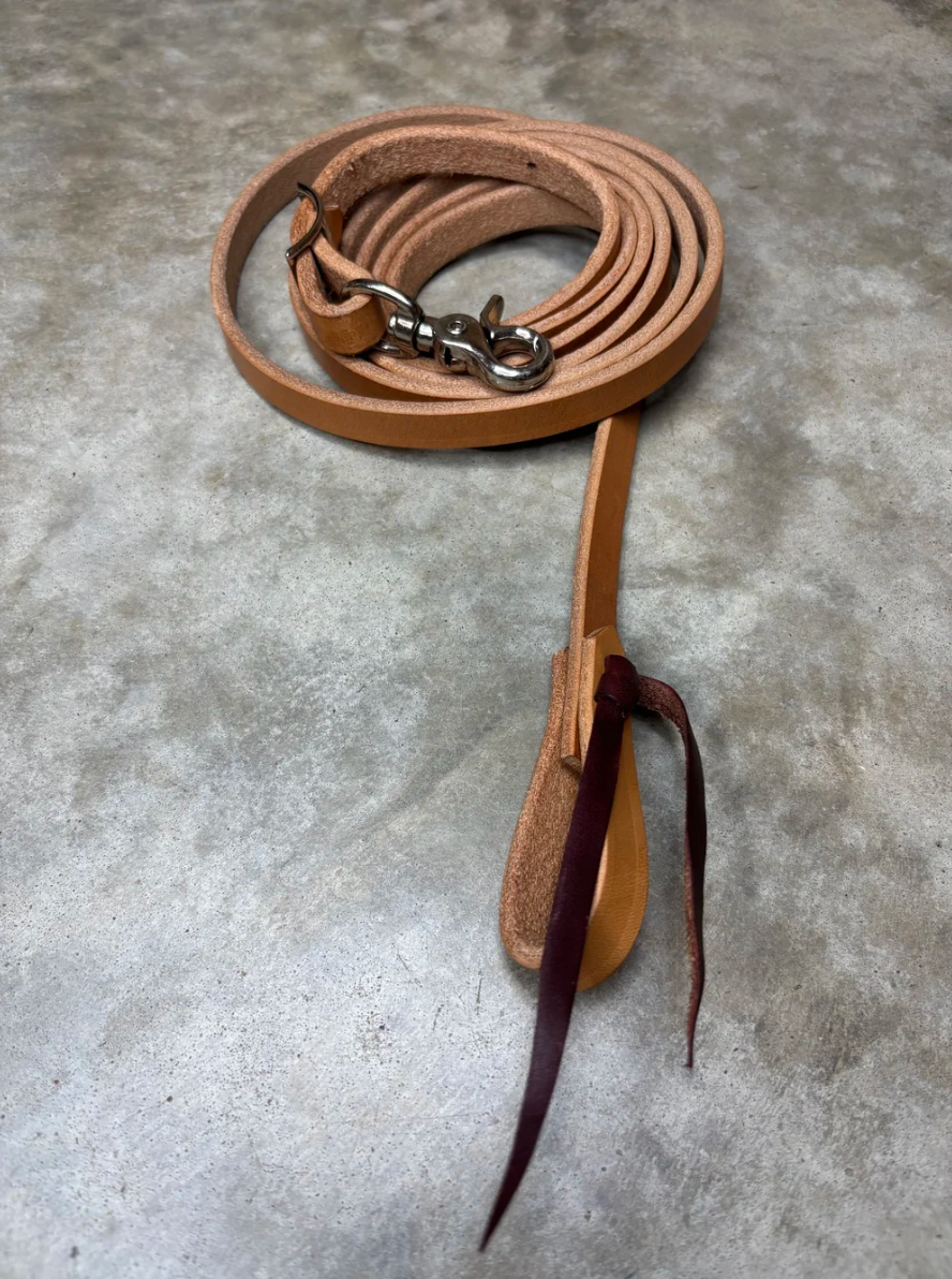 5/8" Harness Leather Roping Rein with Waterloop
