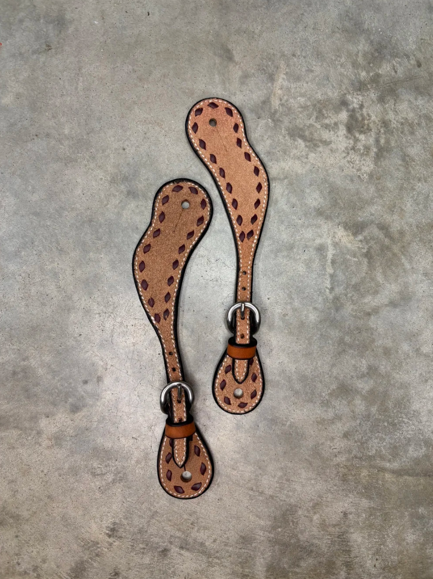 Men's Buckstitch Roughout Cowboy Spur Straps