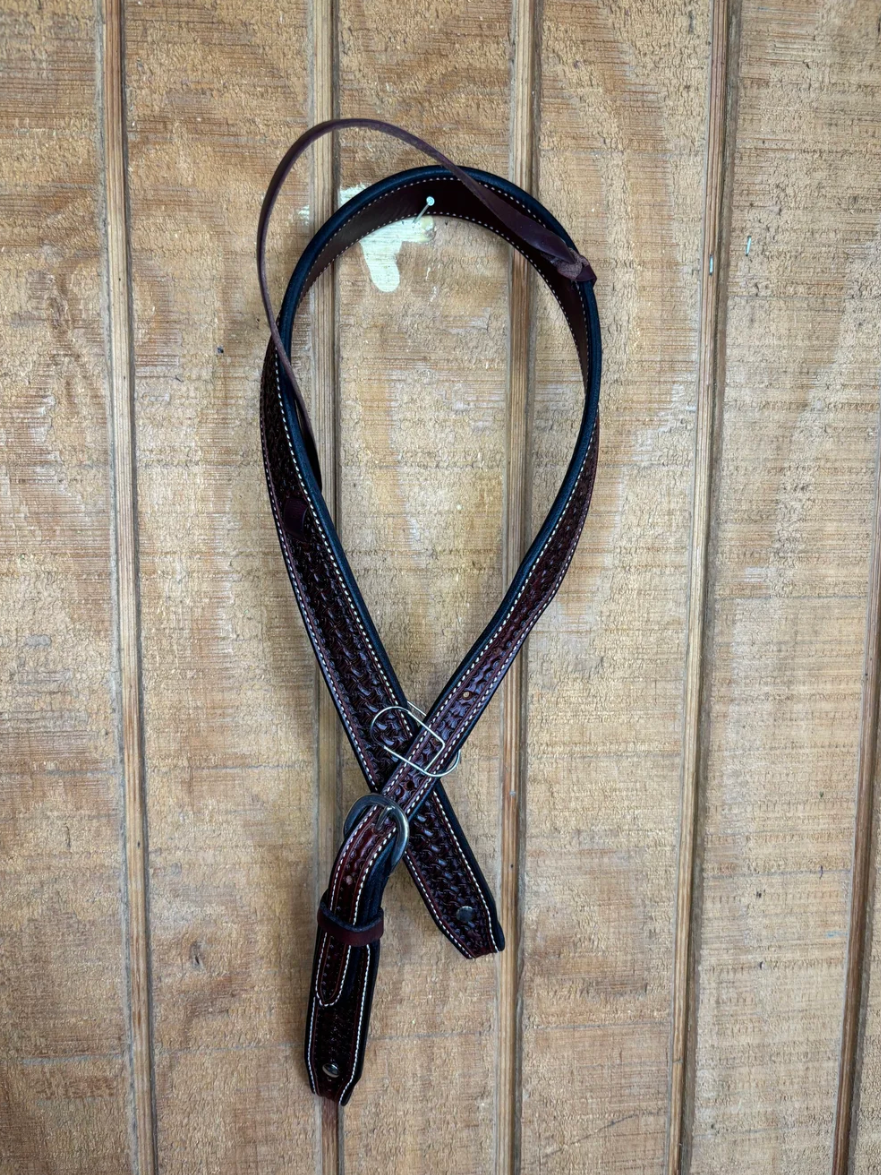 1-1/4" Rosewood Spider Stamp Slip Ear Headstall