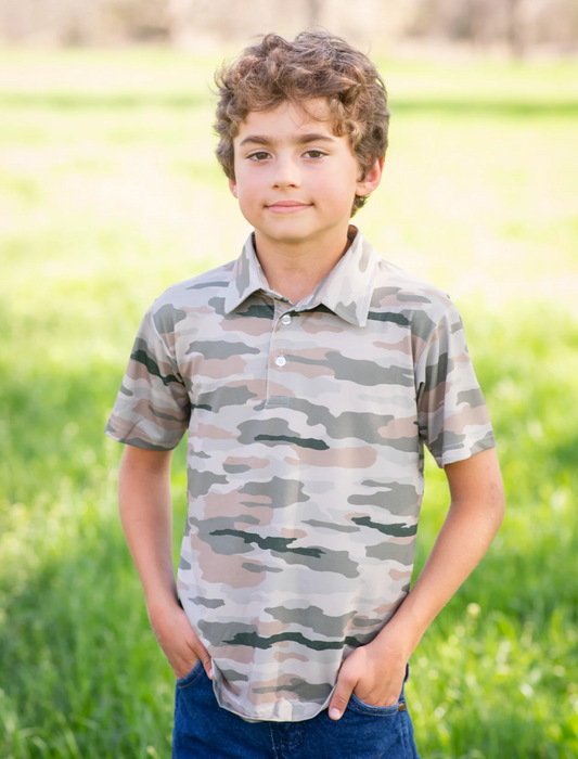 Blue Quail Classic Camo Polo Short Sleeve Shirt