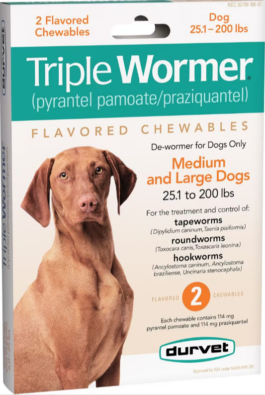 Durvet Triple Wormer for Medium and Large Dogs