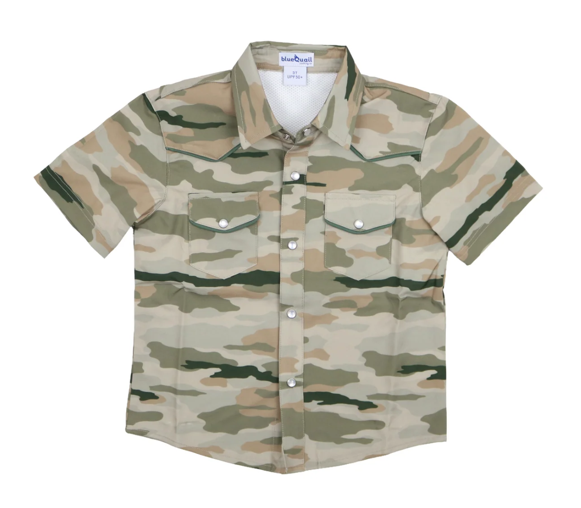 Blue Quail Classic Camo Pearl Snap Short Sleeve Shirt