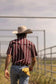 Ferrell Brand The Tucker Short Sleeve Pearl Snap Shirt in Maroon