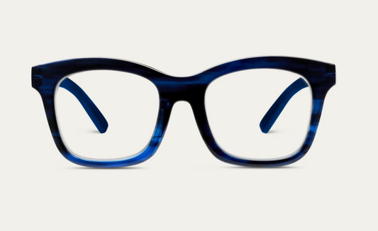 Peepers To the Maximalist Blue Ombre Horn Reading Glasses