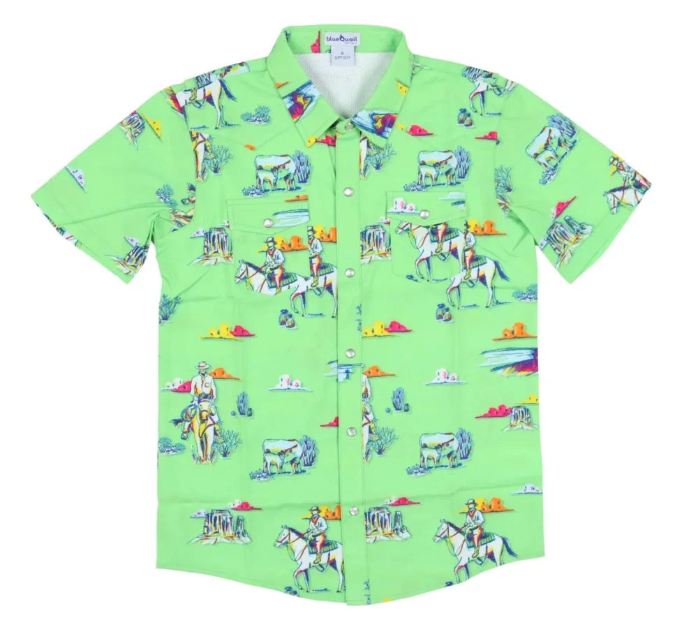 Blue Quail Boy's Cattle Drive Pearl Snap Short Sleeve Shirt