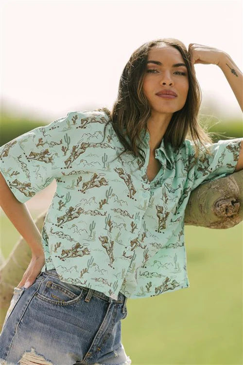Kimes Ranch Ranchero Shirt in Turquoise
