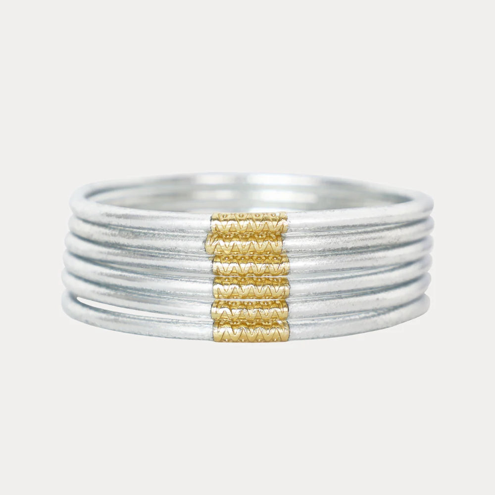 Silver Lumine All Weather Bangles®- Set of 6