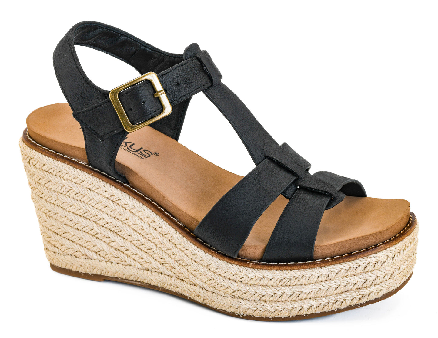 Corky's Something's Fishy Wedge Sandal in Black