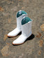 Corral Teens' White Embroidery Snip Toe Boot