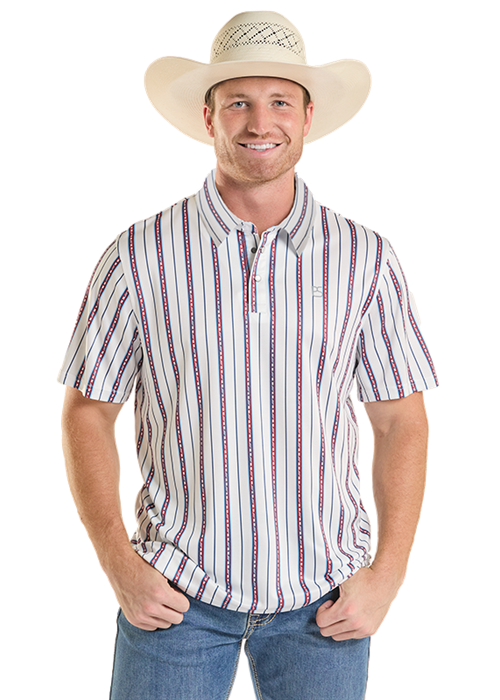 Panhandle Slim Blue Stripe Snap Polo