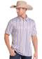 Panhandle Slim Stripe Performance Polo in Tan