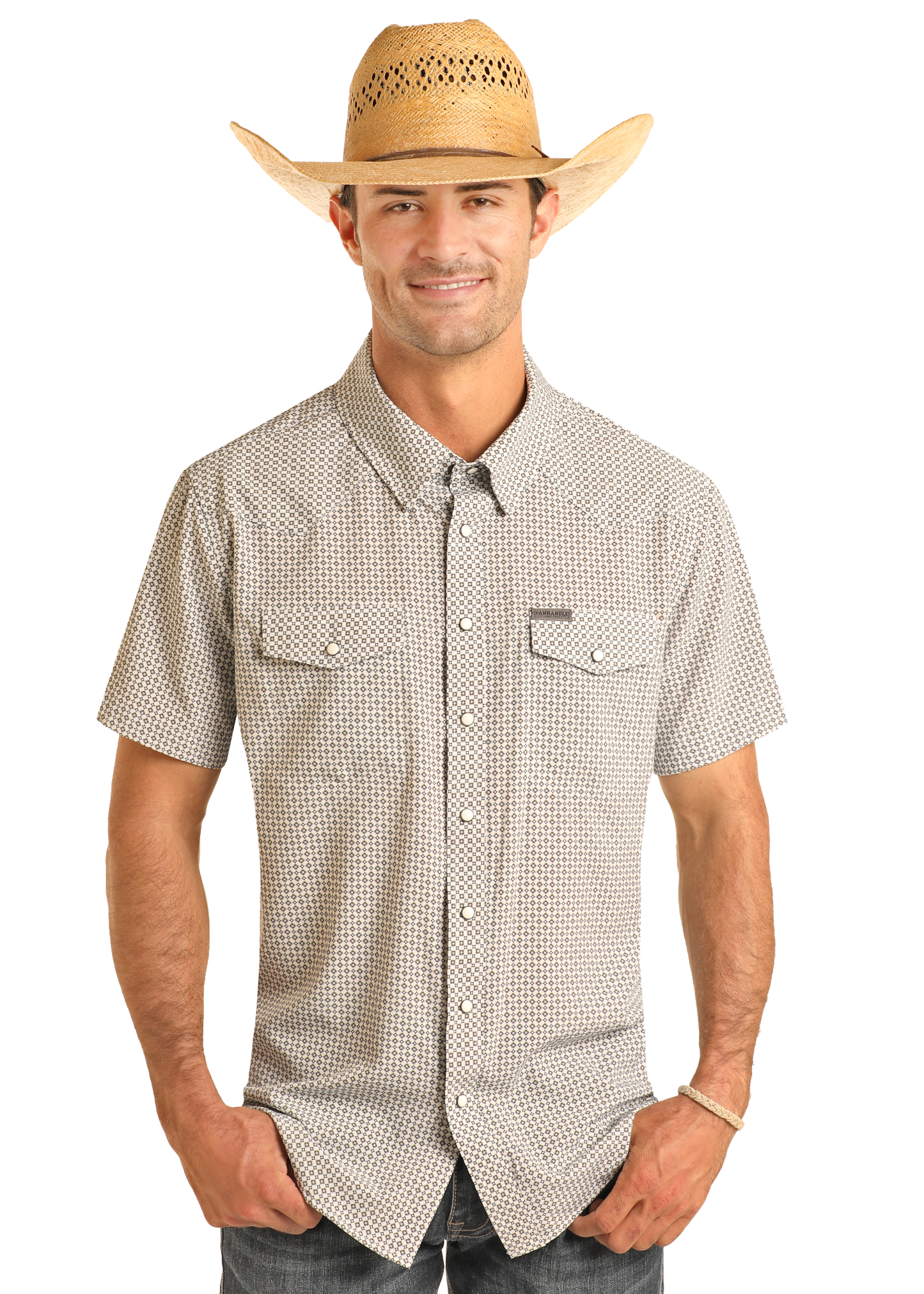 Panhandle Men's Performance Geometric Woven Snap Shirt