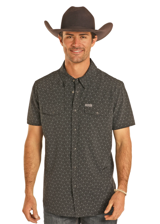 Panhandle Longhorn Print Short Sleeve Performance Shirt