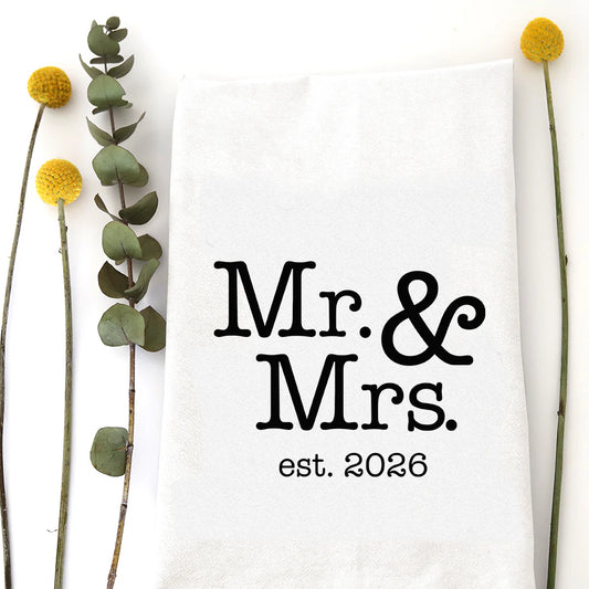 Mr. & Mrs. est. 2026 Tea Towel