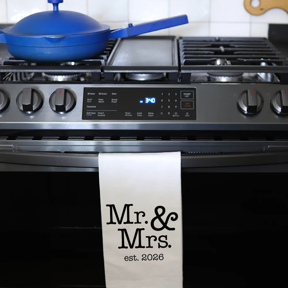 Mr. & Mrs. est. 2026 Tea Towel