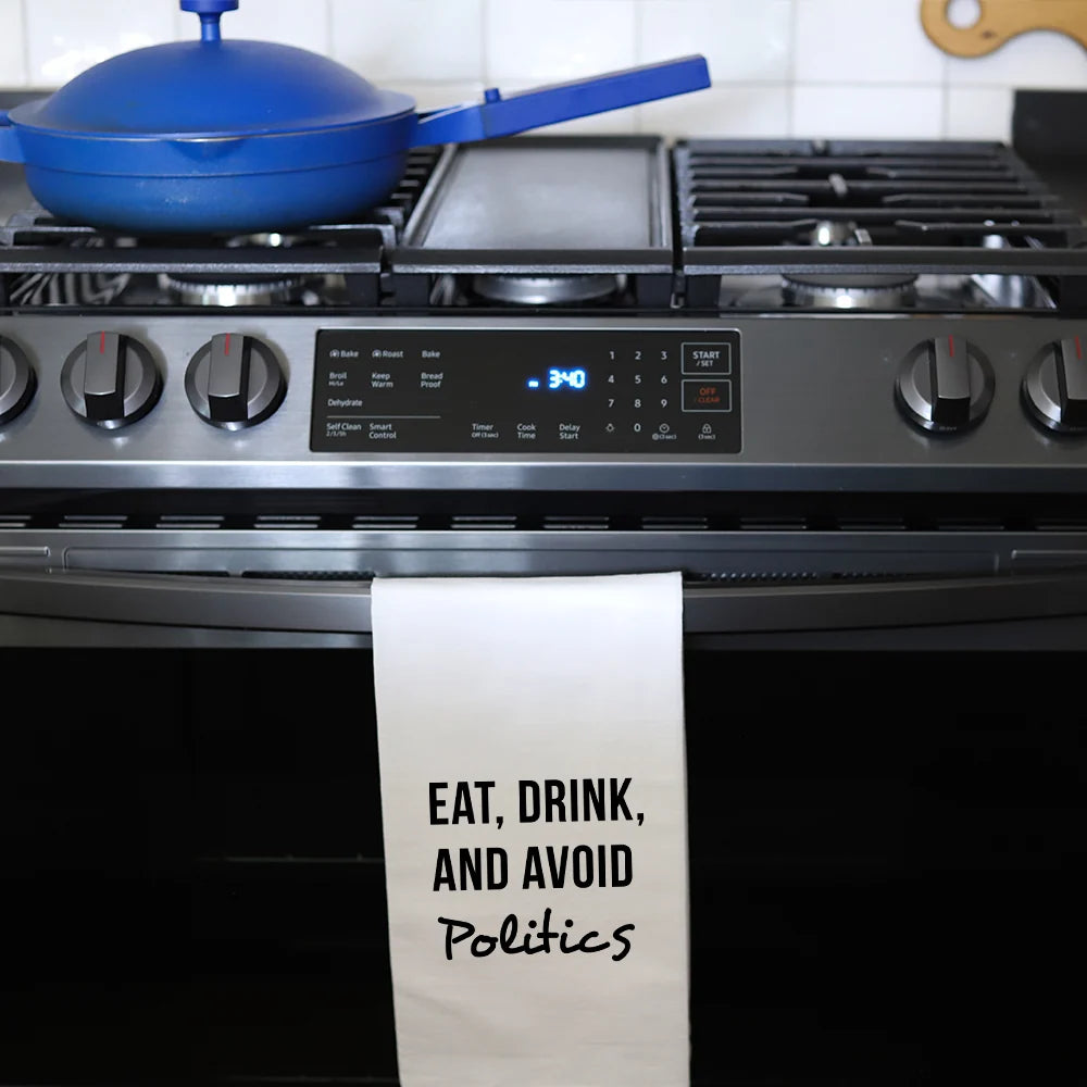 Avoid Politics Tea Towel