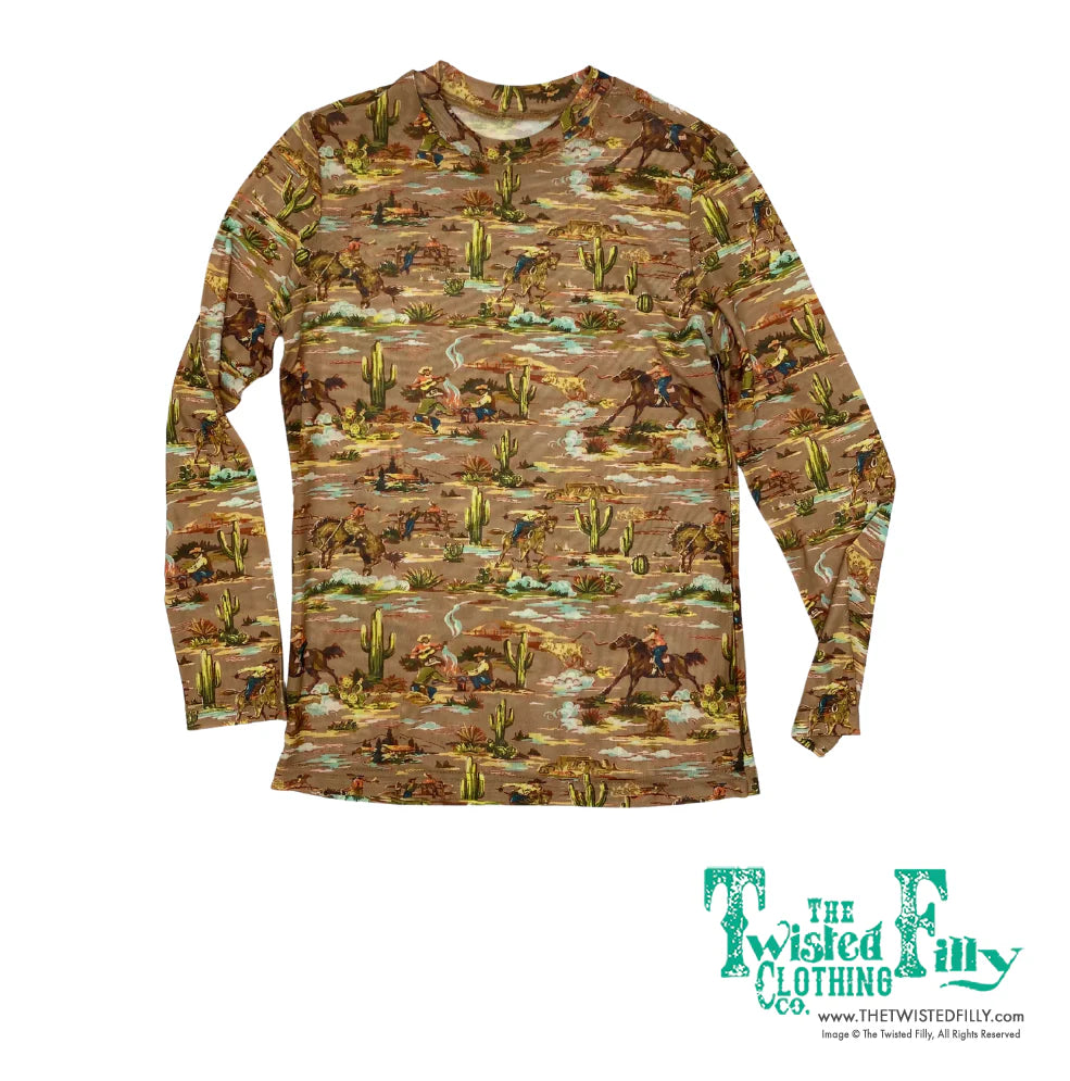The Twisted Filly Youth Mesh Cowboy Top in Taupe