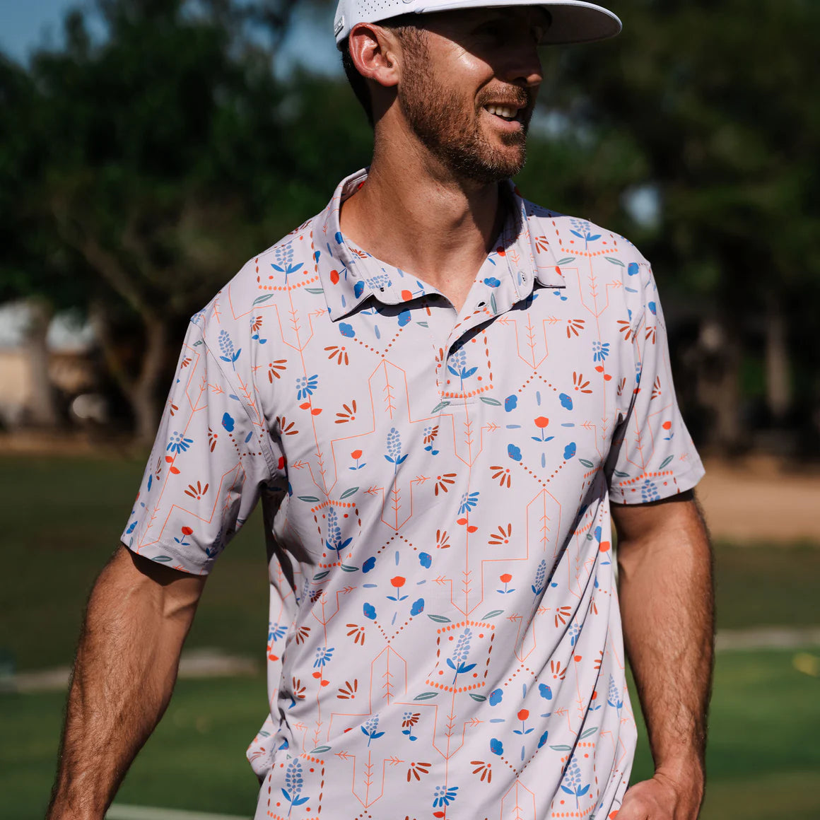 Raised By Coyotes Texas Wildflowers Polo