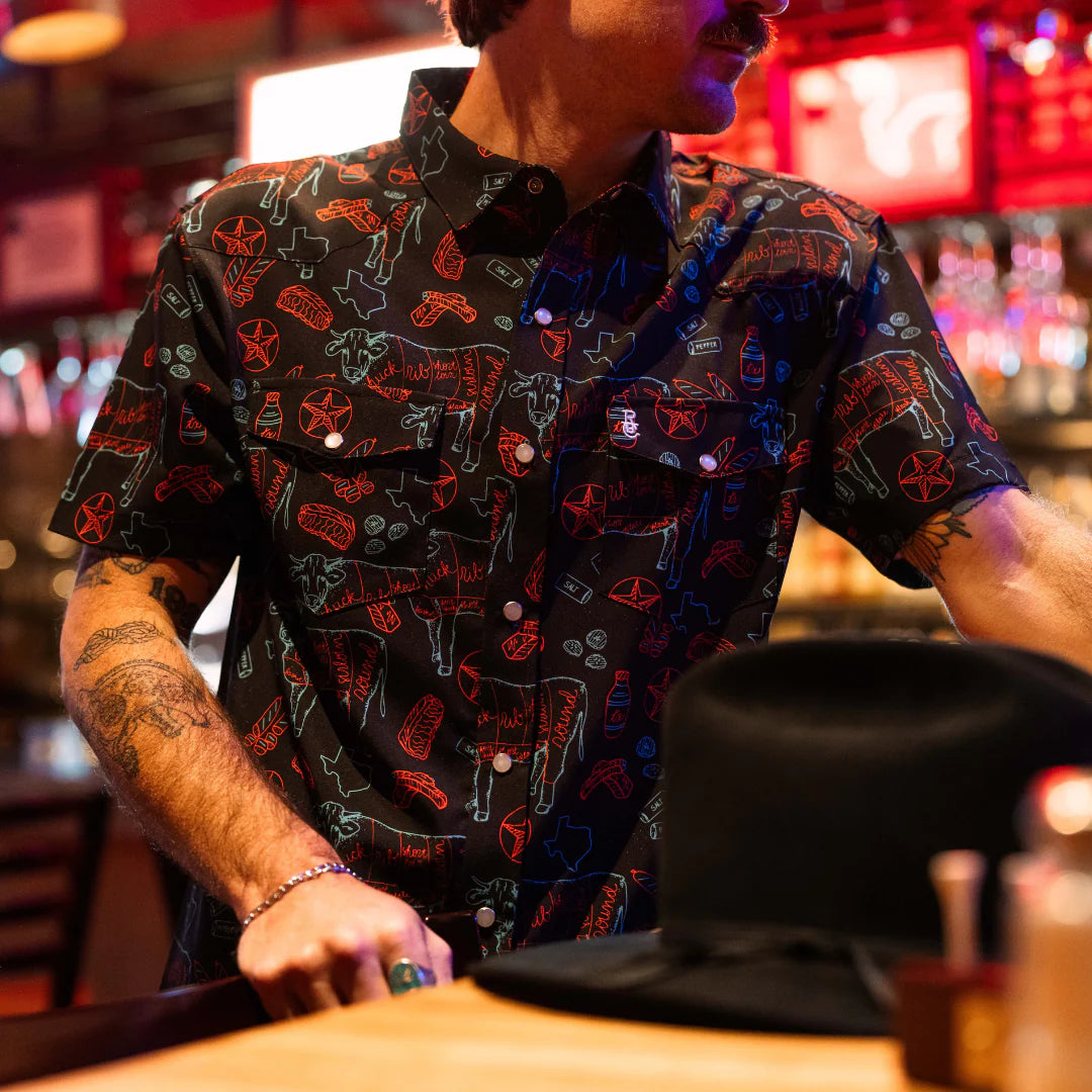 Raised by Coyotes Texas BBQ Nights Pearl Snap