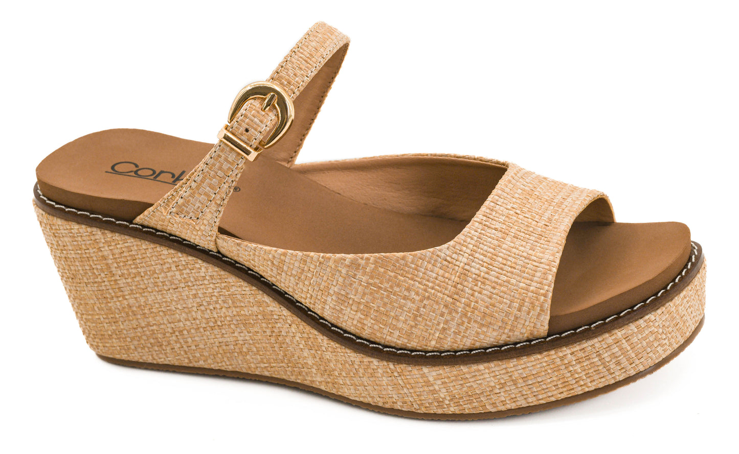 Corkys Treat Yourself Slip on Wedge in Raffia