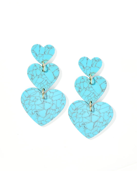 Linny Co Penny Turquoise Heart Earrings