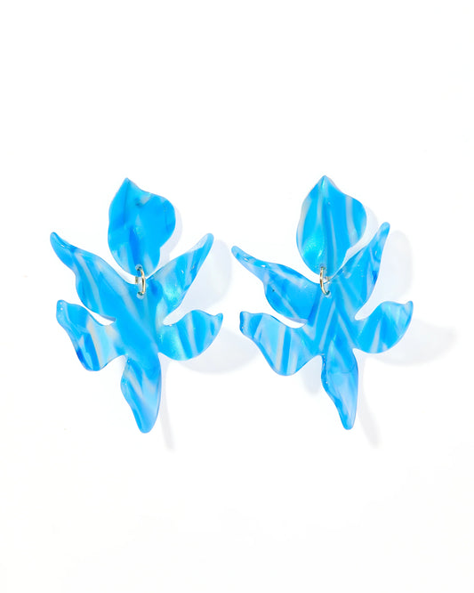 Linny Co Flora Blue Iris Earrings