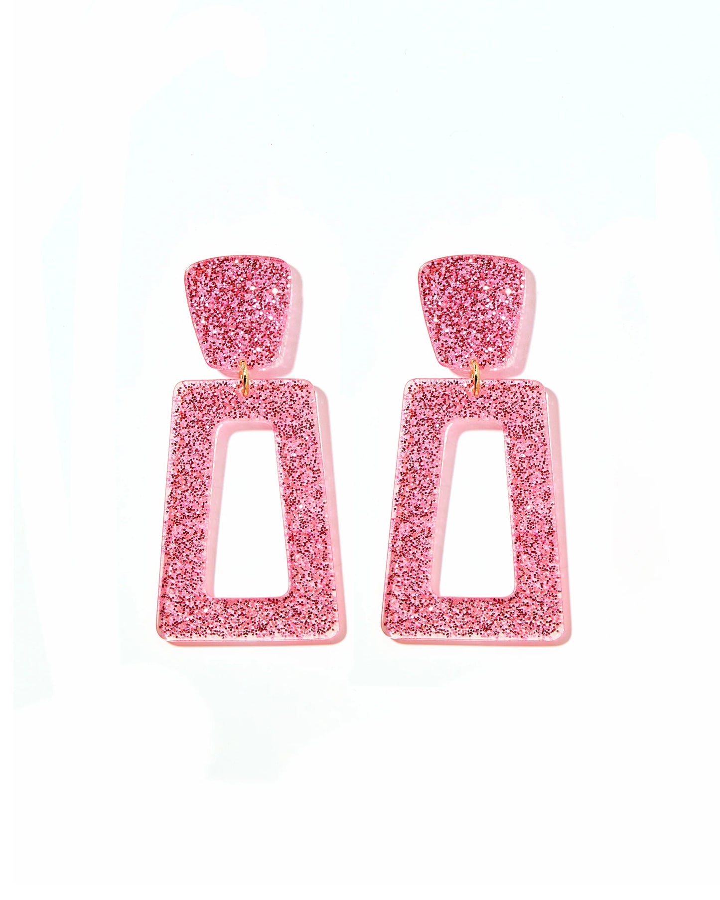 Linny Co Kennedy Pink Glitter Earrings