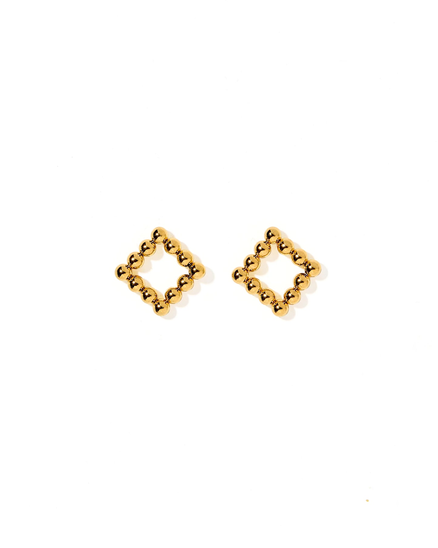 Linny Co Wyatt Small Square Gold Bead Earrings