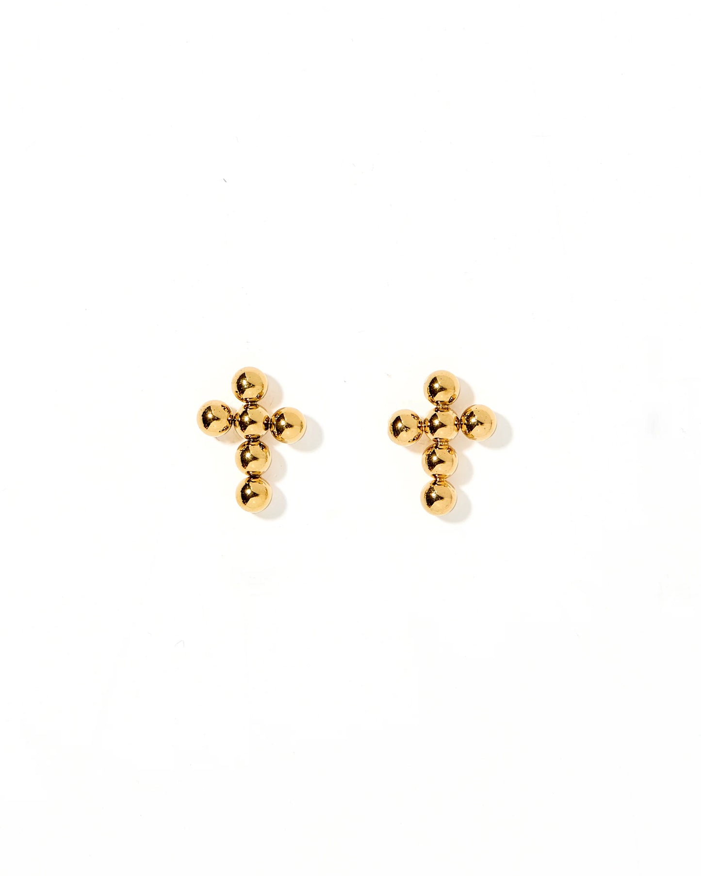 Linny Co Wyatt Gold Cross Stud Earrings