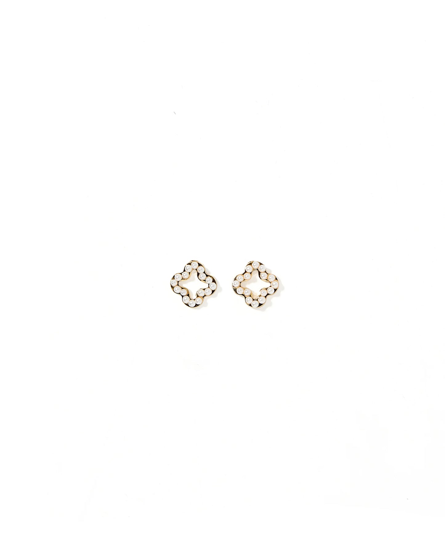 Linny Co Talia Clover Pearl Stud Earrings