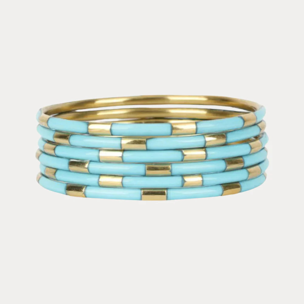 Turquoise Veda Bangles -Set of 6