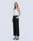 Vervet High Rise Cuffed Baggy Wide Leg Jeans in Black