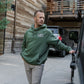 Burlebo Deer Camo Patch Logo Fleece Hoodie in Olive