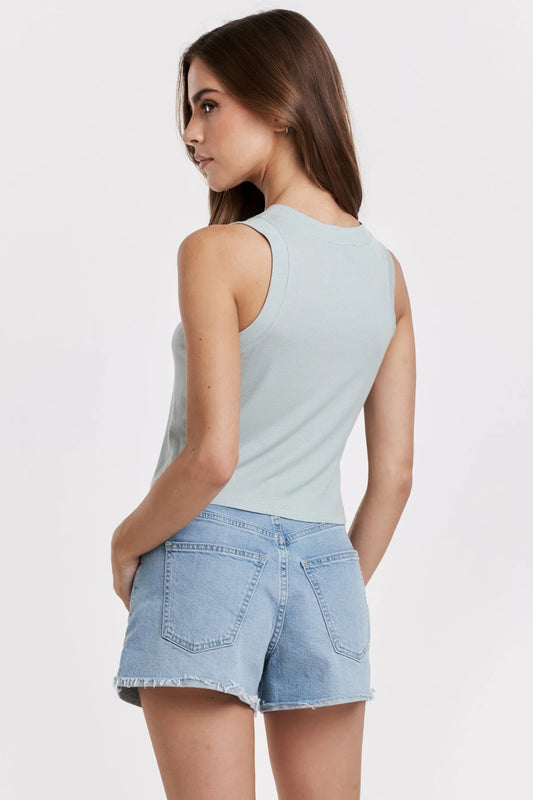 Another Love Baby Cleo Rib Tank in Aquamarine