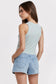 Another Love Baby Cleo Rib Tank in Aquamarine