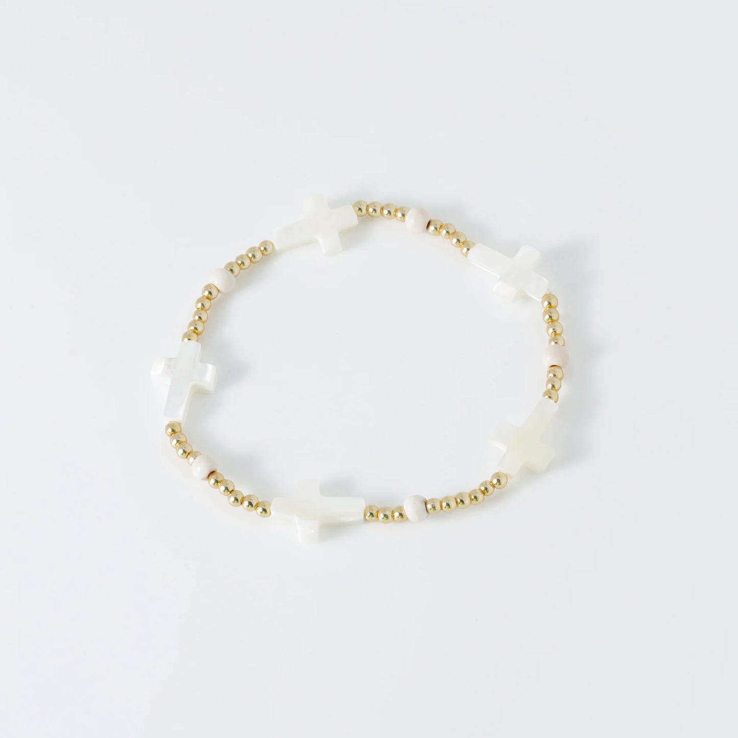 Coastal Grit Coconut Cream Mother of Pearl Prayer Bracelet