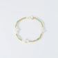 Coastal Grit Island Girl Green Lagoon Mother of Pearl Prayer Bracelet