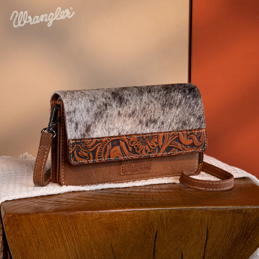 Wrangler Hair-On Cowhide Wallet/Crossbody