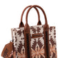 Wrangler Light Coffee Southwestern Print Small Canvas Tote/Crossbody