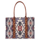 Wrangler Lavender Southwestern Pattern Dual Sided Print Canvas Wide Tote