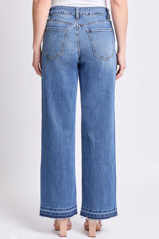 Royalty High-Rise Wide Leg Jeans with Raw Hem