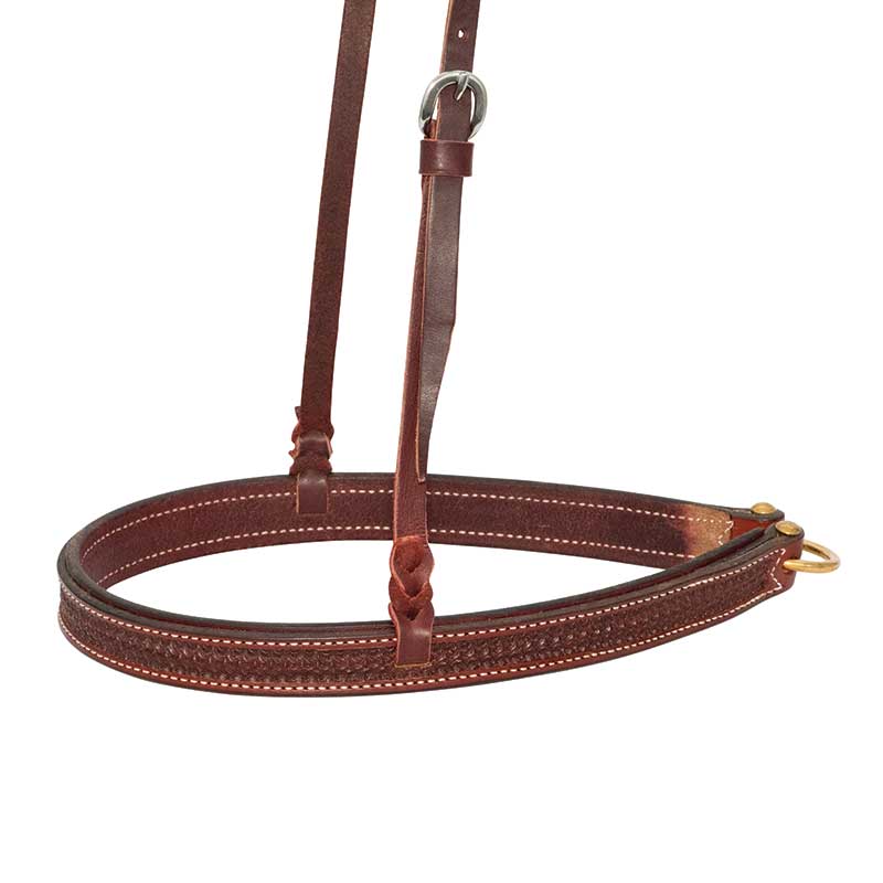 Cowboy Tack 1-1/4” Rosewood Leather Spider Stamp Noseband