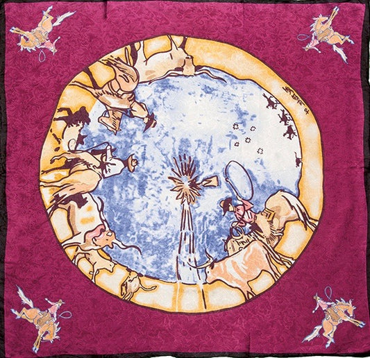 Wyoming Traders Raspberry Windmill Limited Edition Silk Wild Rag