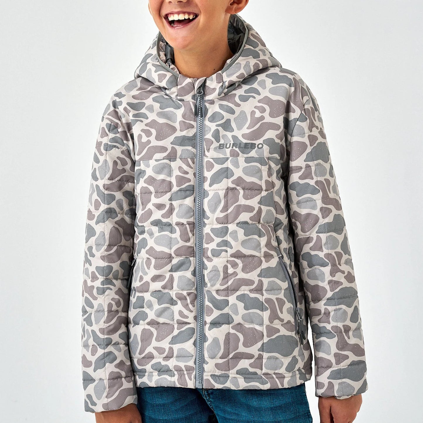 Burlebo Youth Puffer Jacket in Classic Deer Camo
