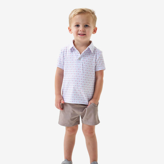 Youth Performance Polo in Baseball Print