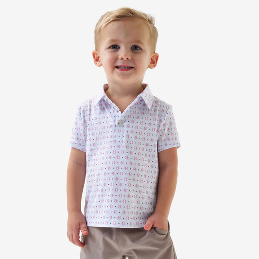 Youth Performance Polo in Baseball Print