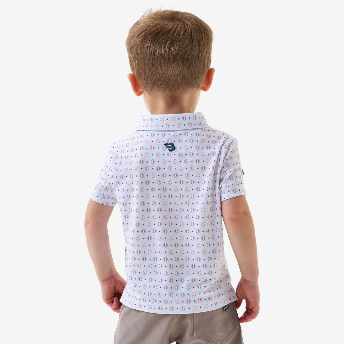 Youth Performance Polo in Baseball Print