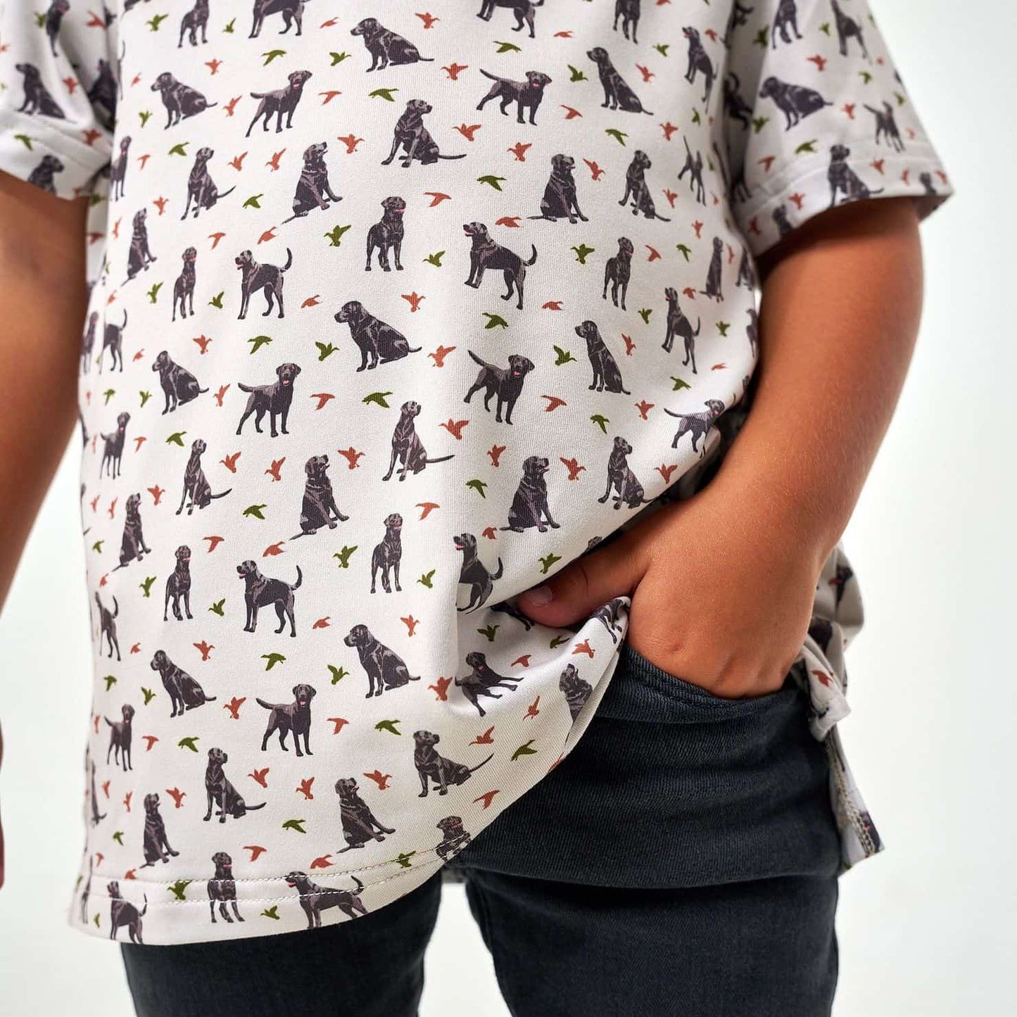 Burlebo Youth Performance Polo in Ducks and Dogs