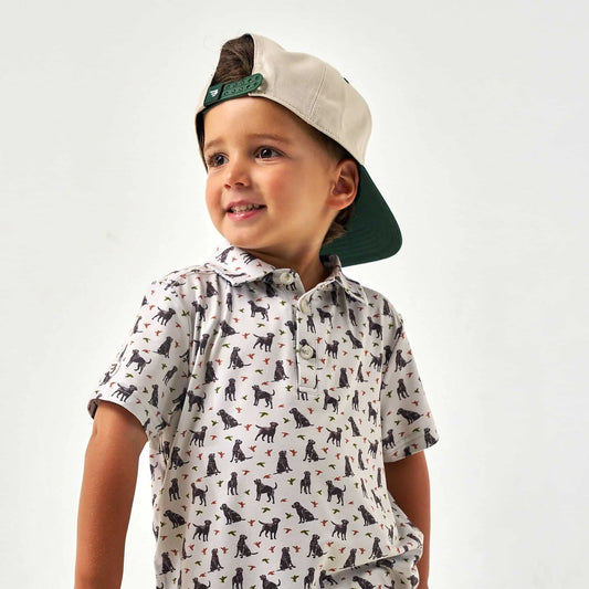 Burlebo Youth Performance Polo in Ducks and Dogs