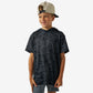 Burlebo Youth Short Sleeve Performance Hoodie in Black Camo